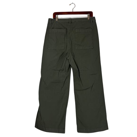 GAP High Rise Stride Ankle Pants Women’s Size 14 Olive Green Wide Leg Chino - Picture 4 of 10